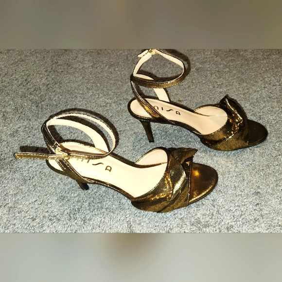 Unisa Shoes - Unisa golden metallic strap heels
